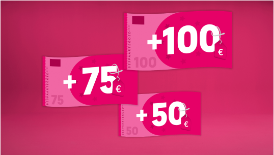 50, 75 of 100 euro bespaartegoed per jaar