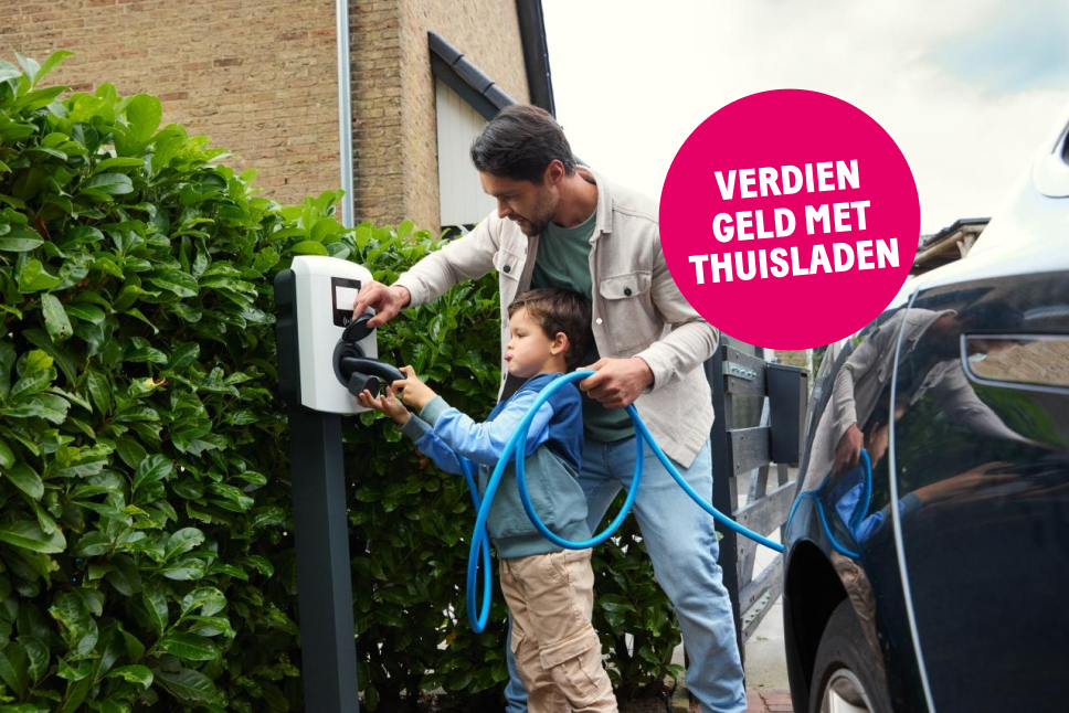 Sticker met tekst: verdien geld met thuisladen