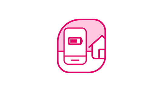 Illustratie van thuisbatterij en huis
