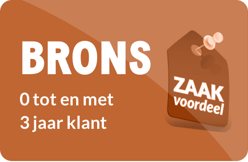 Zaakvoordeel brons als je 0 tot en met 3 jaar klant bent