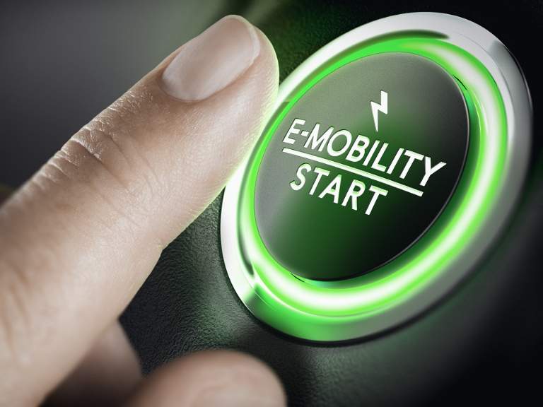 Knop waarop e-mobility staat