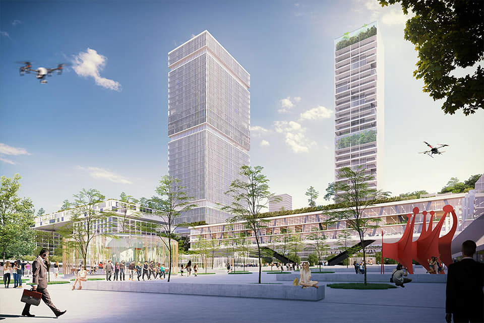 Schets van kantoren"