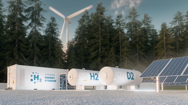 Containers en windmolen